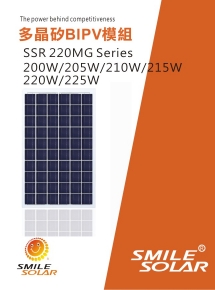 SmileSolar模組-多晶矽BIPV模組 SSR220BG Series